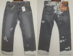 新品 リーバイス 52165-0001 W29 カットオフ クロップド ユーズド加工 501 LEVIS