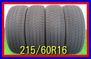 ■中古タイヤ■　215/60R16 95Q BRIDGESTONE BLIZZAK VRX3 エスティマ オデッセイ MPV等 冬タイヤ スタッドレス 激安　送料無料　B750