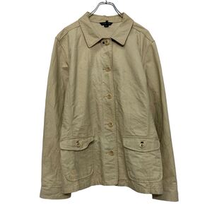 LANDS END ジャケット キッズ XL ベージュ ボタン ランドエンド 古着卸 アメリカ仕入 a608-6553