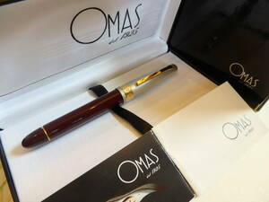 ◆【未使用・デットストック】OMAS　オマス　エキストラ　バーガンディ・バイカラー万年筆　ペン先：18K750ソリッドゴールド　M