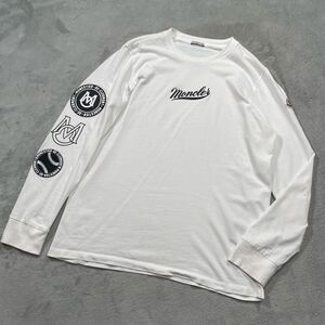 1円　極美品　MONCLER モンクレール　長袖Tシャツ　ロンT アームラバーワッペン　ホワイト　Mサイズ　11807