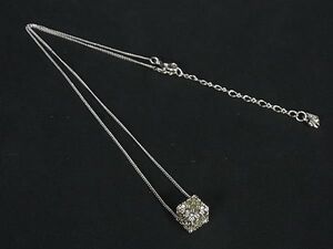 ■美品■ SWAROVSKI スワロフスキー ラインストーン ネックレス ペンダント アクセサリー シルバー系 DE3819