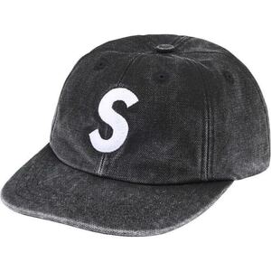 【新品 黒 24AW Pigment S Logo 6-Panel】 supreme 24fw 2 tone seersucker canvas denim mesh back ebbets washed chino twill camp cap