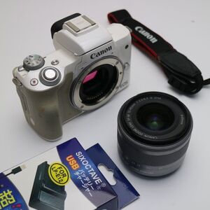 良品中古 EOS Kiss M EF-M15-45 IS STM レンズキット ホワイト 即日発送 ミラーレス一眼 Canon あすつく 土日祝発送OK