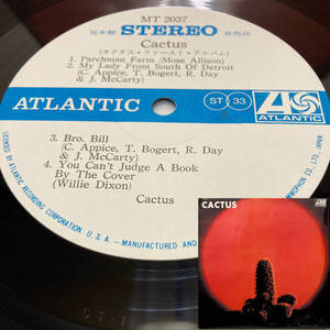 PROMO MT2037！美盤LP！カクタス・ファースト・アルバム CACTUS Atlantic 見本盤 グラモ VANILLA FUDGE BLUES ROCK SAMPLE 1970 JAPAN NM