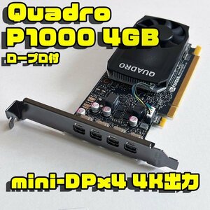 在庫2：正常品 Quadro P1000 4GB GDDR5 miniDPx4 4画面同時出力 DTP 3Dモデリングに 4K出力 ロープロファイル / フルプロファイル両対応