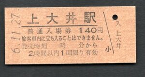 （ＪＲ御殿場線）上大井駅１４０円