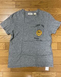 BEAMS BOY■半袖Tシャツ■レディースS■Vネック■ヘザーグレー■スマイル