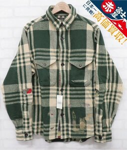 8T6749/未使用品 RRL PLAID CHECK WOOL SHIRTS JACKET プレイドチェックウールシャツジャケット