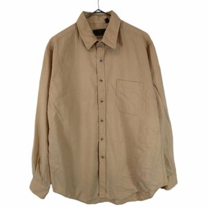 80年代 Abercrombie & Fitch アバクロンビー&フィッチ ウール 長袖シャツ ベージュ (メンズ L) 中古 古着 O2353