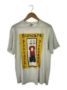 FRUIT OF THE LOOM◆Vintage/90s/SUNCARE Protect Prevent/Tシャツ/SIZE:XL/コットン/WHT