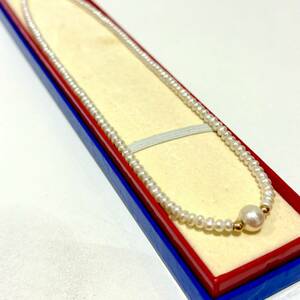 【AMT‐11563】パールネックレス 真珠ネックレス 金具 K18刻印 750刻印 重量 約7.4ｇ 金 ゴールド ジュエリー レディース アクセサリー