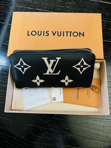 ルイ・ヴィトン ジッピーウォレット VUITTON ブラックベージュ モノグラム アンプラント