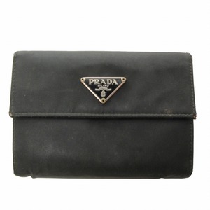 プラダ PRADA M523 二つ折り財布 ウォレット 三角プレート ナイロン NERO 黒 ブラック 0419 ■GY14 レディース