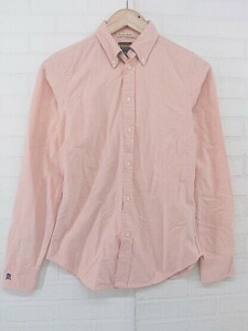 ◇ RUGBY RALPH LAUREN ラルフローレン ボタンダウン BD 長袖 シャツ サイズ2 155/84A オレンジ レディース P