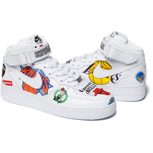 新品 18SS Supreme x Nike x NBA Teams Air Force 1 Mid 27cm ナイキ エアフォース 1 ミッド White ホワイト AQ8017-100 シュプリーム