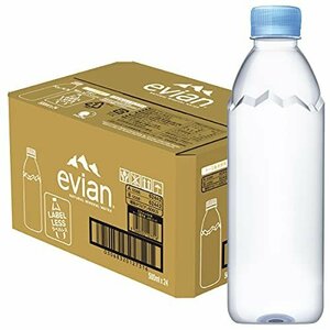 Evian(エビアン) 伊藤園 evian 硬水 ミネラルウォーター ラベルレス 500ml×24本 [正規輸入品]