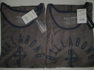 ★新品 BILLABONG ビラボン タンクトップ L チャコールグレー 濃い灰色 パイル地 タオル地 品番AE011-Z27 イカリマーク柄 かすれ加工 2点★