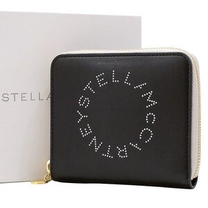 【送料無料】【本物】Stella McCartney★ステラマッカートニー★ジップアラウンドミニウォレット★ステラロゴ★ブラック★フェイクレザー★