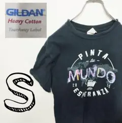 USA古着 gildan Tシャツ 半袖　S pinta mundo ブラック