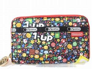 未使用　レスポートサック　LeSportsac　レスポ　＆　ニンテンドー　任天堂　マリオブラザーズ　★　長財布　★　ナイロン　レア　YM84 