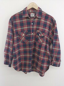 ◇ Wrangler × chocol raffine robe チェック 長袖 シャツ ブラウス サイズF レッド ネイビー ベージュ レディース P