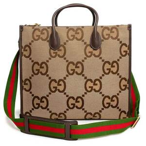 （新品・未使用品）グッチ GUCCI ジャンボ GG 2way ショルダー トート ハンドバッグ 斜め掛け GGキャンバス レザー ブラウン 茶 678839