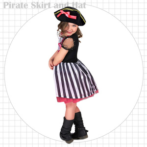 海賊 パイレーツ コスチューム 115-130cm 女の子 スカート 帽子 セット ハロウィン 仮装 子供 衣装 コスプレ