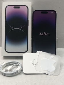 01w3534★1円~ Apple iPhone 14 Pro 128GB MQ0F3J/A A2889 ディープパープル バッテリー最大容量84% 利用制限 ○ 簡易動作確認済み 中古品