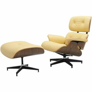 イームズ ラウンジチェア オットマン 本革　ベージュ×ウォールナット　ソファ　ソファー sofa eames