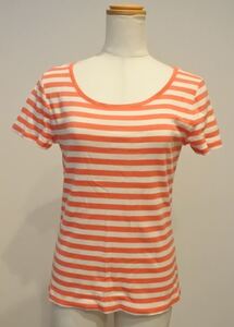 GAP ギャップ Tシャツ カットソー Sサイズ 半袖 ボーダー 白ｘピンク ymdnrk n0715