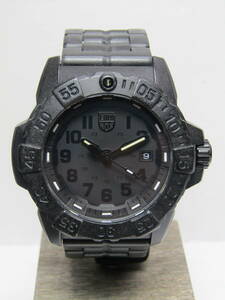 LUMINOX ルミノックス Navy SEAL BKOUT QT ラバー & カーボン ベルト ブラックアウト ネイビーシール 3501 3502 3500 説明書 ケース付属 黒