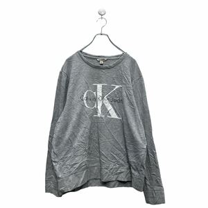 Calvin Klein Jeans ロゴ スウェット トレーナー M グレー カルバンクライン ビッグロゴ 古着卸 アメリカ仕入 a605-8408