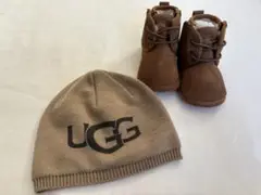 【新品未使用】UGG ベビーブーツ、ニット帽セット