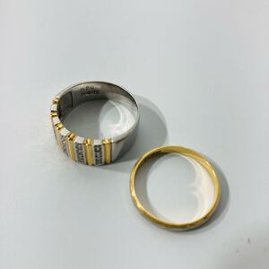 HKZ71【K18刻印 小物2点 pt900】18K/GOLD/純金/ジュエリー/金/ゴールド/24K/プラチナ/指輪/リング/K24/ネックレス/貴金属/純銀/シルバー/