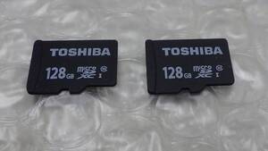 *TOSHIBA microSDXCメモリーカード 128GB*2 中古動作品① 2枚セット