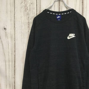 【ナイキ ロゴプリントスウェット】トレーナー M グレー NIKE 長袖 古着 [240127-031]