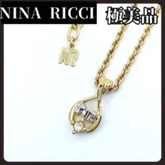 NINA RICCI　ニナリッチ　ゴールド　ネックレス　NR　ロゴ　シンプル