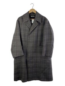 AURALEE◆17AW/DOUBLE FACE CHECK LONG COAT/コート/1/ウール/BRW/A7AC04BN//