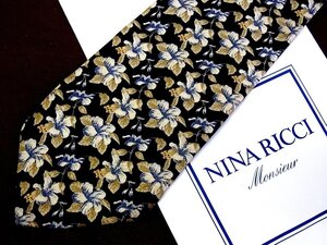 ♪8167D♪状態並品【花 植物 柄】ニナリッチ【NINA RICCI】ネクタイ