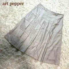 【art pepper】膝丈スカート プリーツ フレア アイボリー11号 L