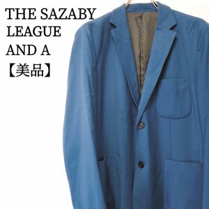 【美品】AND A アンドエー THE SAZABY LEAGUE　サザビーリーグ ビジネス　シングル　スーツ ネイビー メンズ XL相当 テーラードジャケット