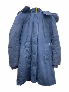 Woolrich◆ダウンジャケット/XS/コットン/ネイビー/無地/ダブルジップ/フライフロント/スナップボタン