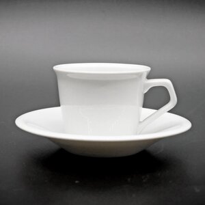 ● マイセン Meissen デミタス カップ＆ソーサー Demitasse cup & saucer ヴァイス 白磁 ドイツ B