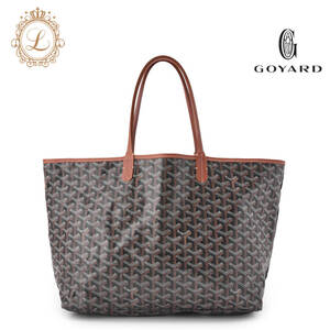 GOYARD【ゴヤール】サン・ルイPM トートバッグ コーティングキャンバス 黒 ブラウン（シルバー金具）トートバッグ レディースバッグ レディ