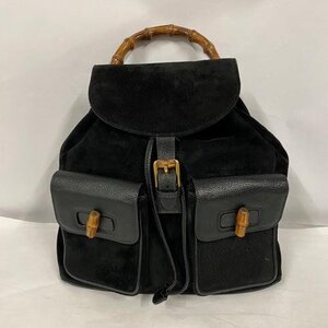 GUCCI グッチ 003.58.0016 バンブーリュックサック ブランド スエード ブラック バックパック レディース