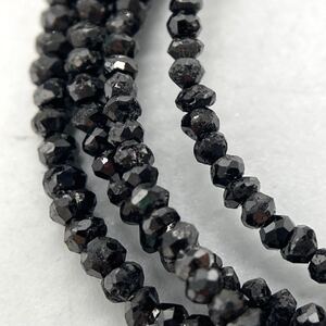 1円スタート!!■ブラックダイヤモンドパーツ■ d ◎約2.3g アクセサリー ルース 連 black diamond necklace parts BD7