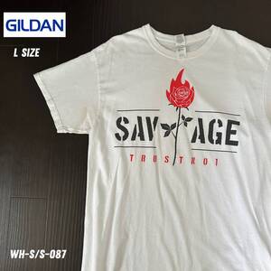 SAVAGE ROSE Tシャツ　薔薇Tシャツ　Mサイズ　古着　GILDAN BODY