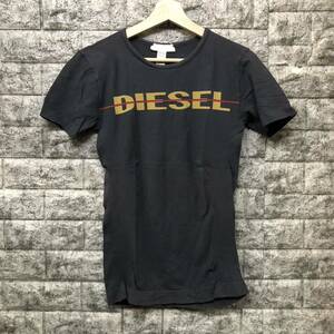 DIESEL ディーゼル 半袖 Tシャツ スミクロ 黒 ブラック カットソー 半袖Tシャツ トップス プリント ロゴ メンズ 半袖カットソー S-M