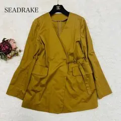 美品❤️SEADRAKE シードレイク　ノーカラージャケット　ベルト　キャメル　M